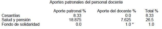 Aportes Patronales del Personal Docente