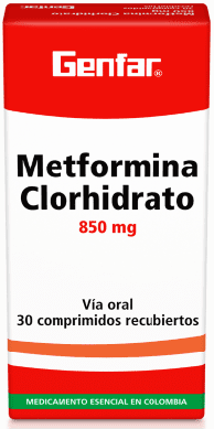 Metformina 850mg Clorhidrato Tabletas - Genfar Metformina 850mg Clorhidrato Tabletas - Genfar