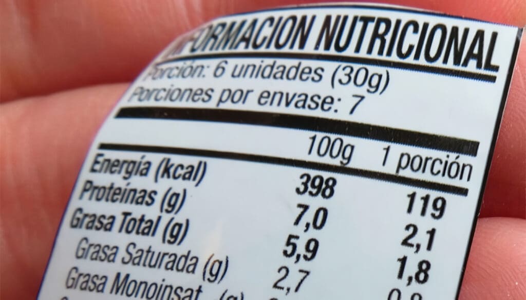 etiquetado de los alimentos