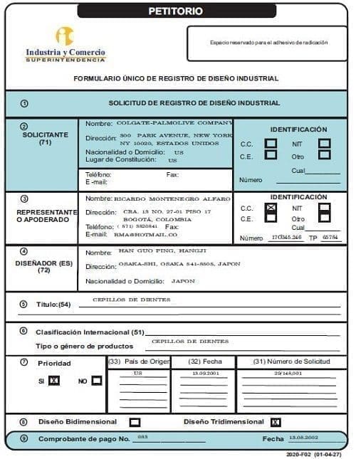 petitorio-esquema-de-trazado solicitud registro diseño industrial