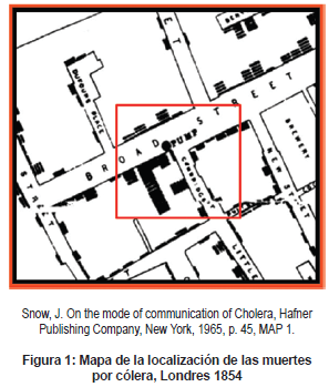 Mapa de localización de cólera