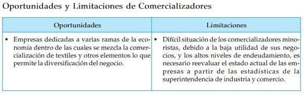 Oportunidades y Limitaciones de Comercializadores de textiles Oportunidades y Limitaciones de Comercializadores de textiles