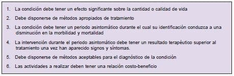 Criterios en un programa de mantenimiento de la salud Criterios en un programa de mantenimiento de la salud
