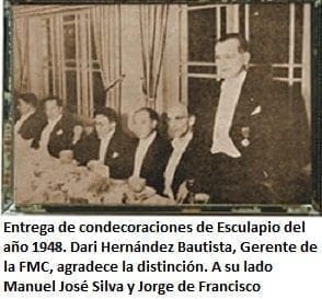 Entrega de condecoraciones de Esculapio del año 1948