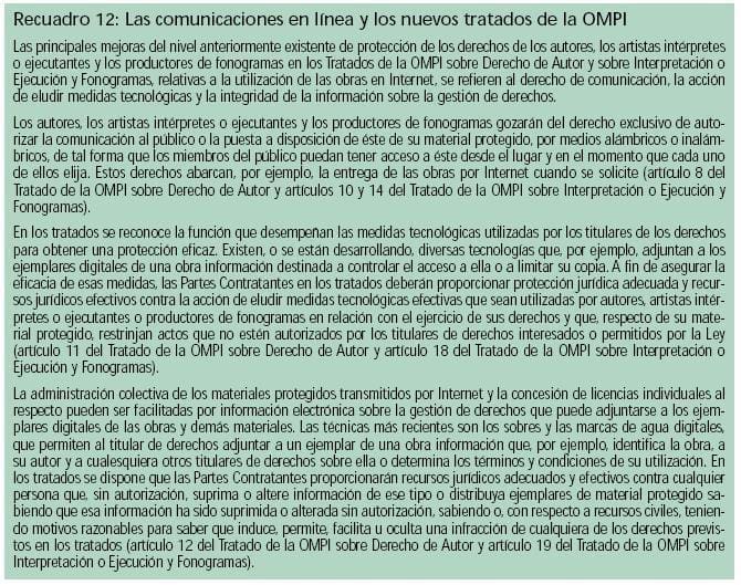 Comunicaciones en linea y tratados de la OMPI Comunicaciones en linea y tratados de la OMPI
