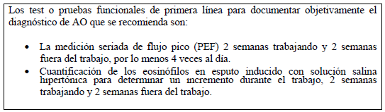 Test de primera línea en el diagnóstico del AO  Test de primera línea en el diagnóstico del AO