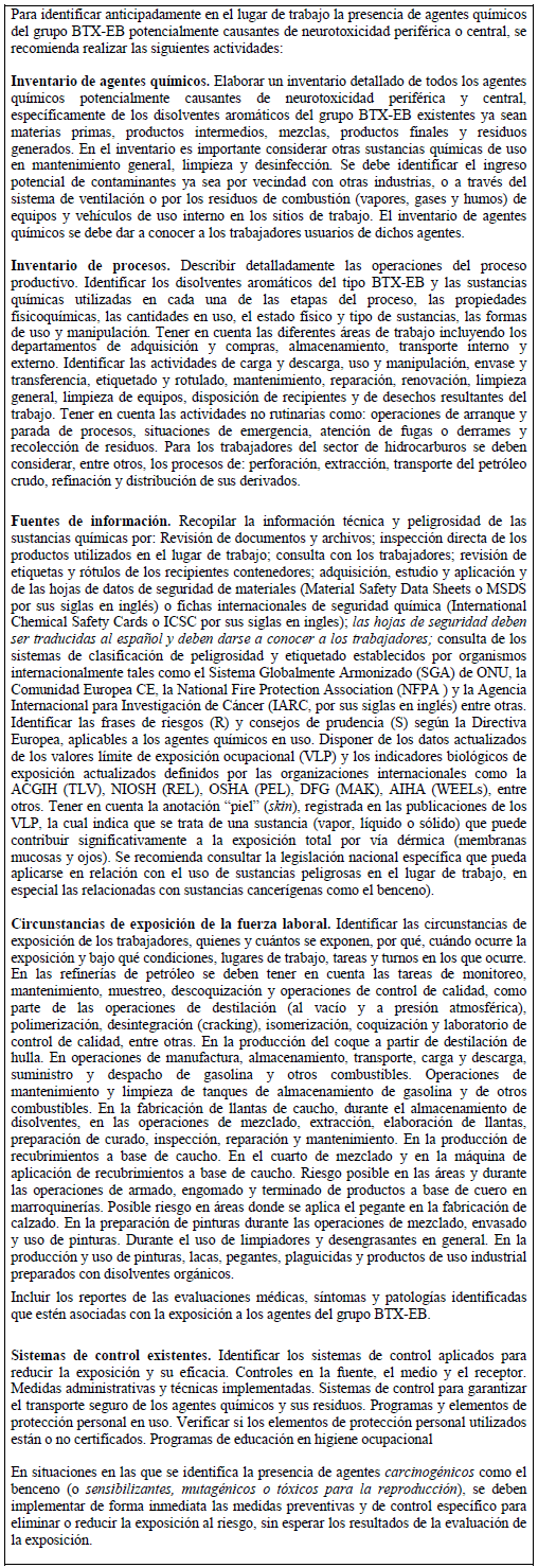 Peligro y evaluación de riesgos para trabajadores expuestos al benceno Peligro y evaluación de riesgos para trabajadores expuestos al benceno