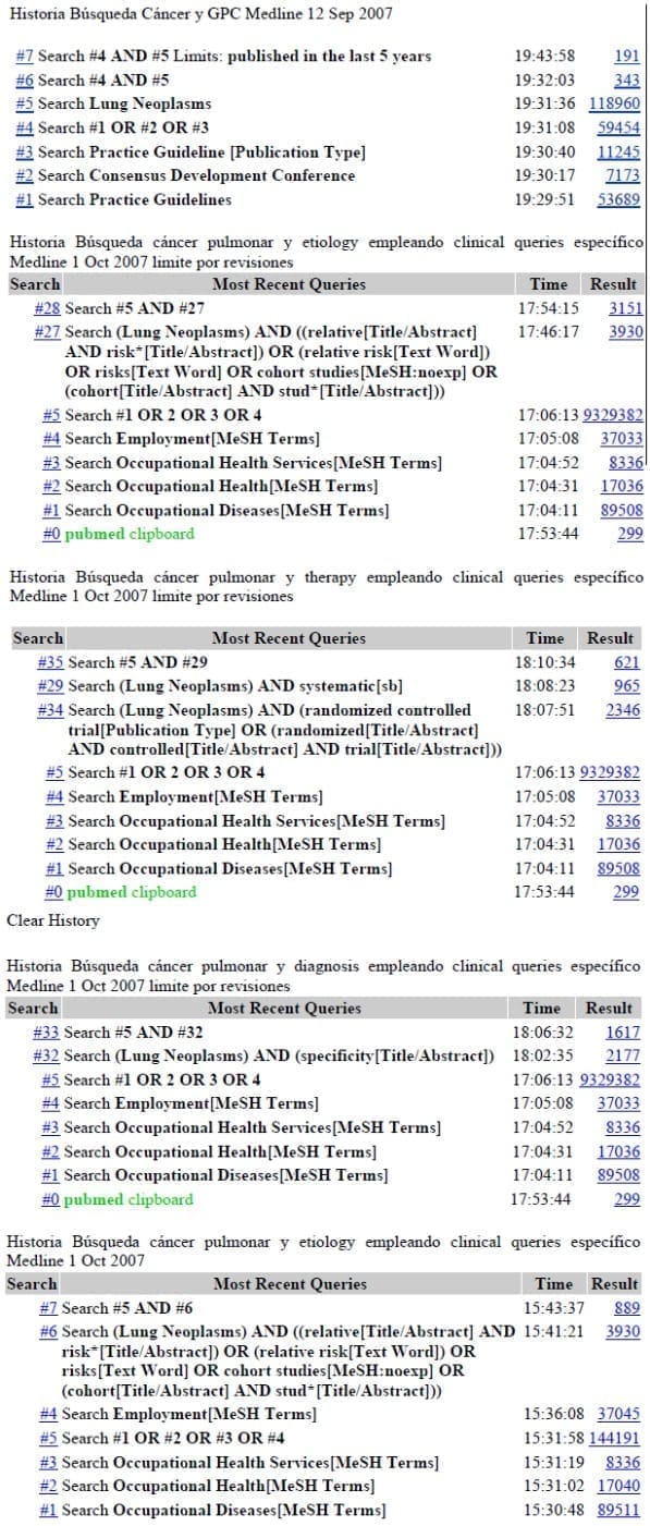 Historia busqueda del cáncer pulmonar Historia busqueda del cáncer pulmonar