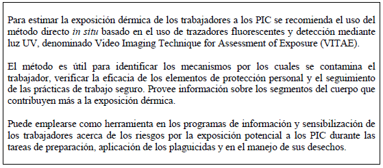 Exposición dérmica a Plaguicidas - Modelo directo Exposición dérmica a Plaguicidas - Modelo directo