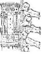 Vista esquemática anterolateral columna torácica y lumbar
