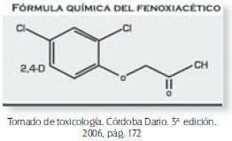 Fórmula química del fenoxiacético