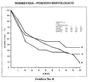 Sobrevida según tipo histológico