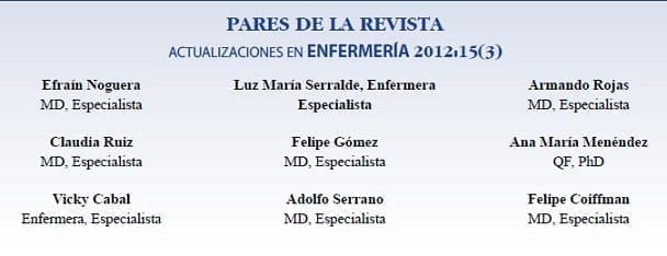 Pares de la revista actualizaciones en enfermería 2012 15 # 3 Pares de la revista actualizaciones en enfermería 2012 15 # 3