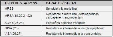 Clasificación del Staphylococcus Aureus