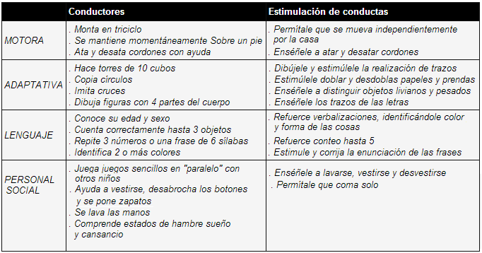 Estimulación de conductas 3 años Estimulación de conductas 3 años