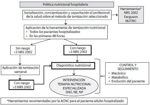 Proceso de tamización nutricional del paciente hospitalizado