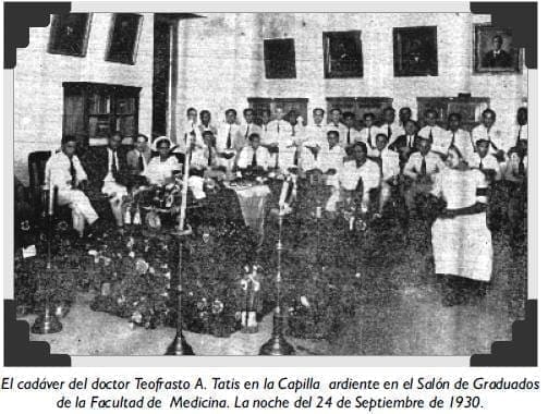 El cadáver del doctor Teofrasto A. Tatis en la Capilla El cadáver del doctor Teofrasto A. Tatis en la Capilla