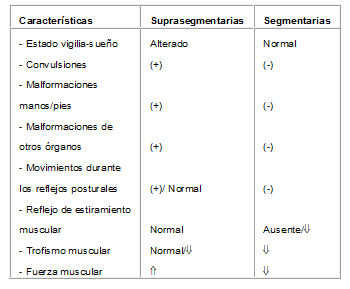Características clínicas hipotonia