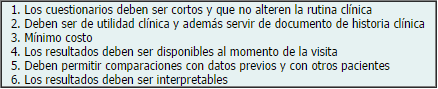 Características de los cuestionarios de auto-reporte de utilidad en artritis reumatoide Características de los cuestionarios de auto-reporte de utilidad en artritis reumatoide