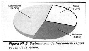 Distribución de frecuencia según causa de la lesión Distribución de frecuencia según causa de la lesión