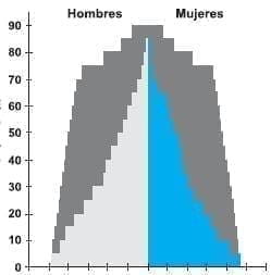 Pirámide Población en un País en Vía de Desarrollo como India Pirámide Población en un País en Vía de Desarrollo como India
