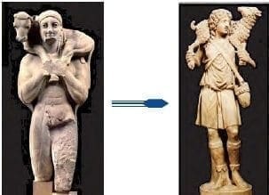 Moskóforo  y David el Buen Pastor Moskóforo y David El Buen Pastor