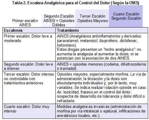 Escalera Analgésica para el Control del Dolor (Según la OMS) Escalera Analgésica para el Control del Dolor (Según la OMS)