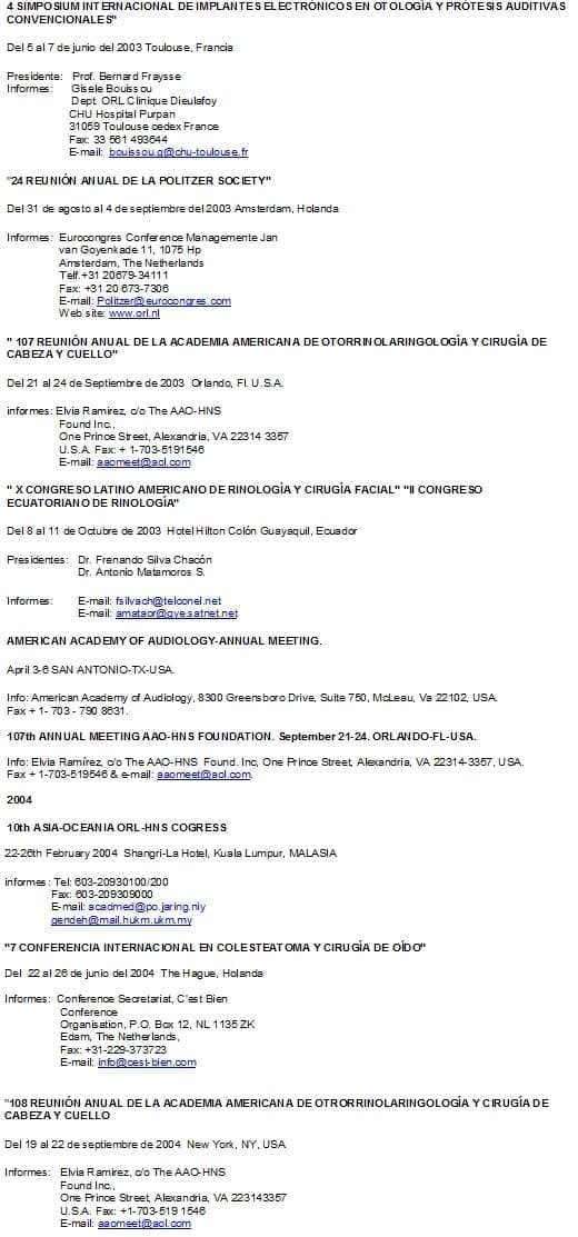 Cursos y Congresos 2003