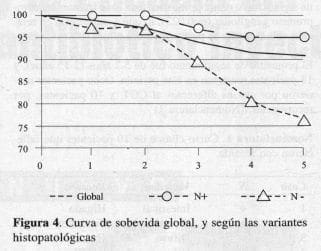 Carcinoma Gástrico Temprano, Curva de sobevida global Carcinoma Gástrico Temprano, Curva de sobevida global