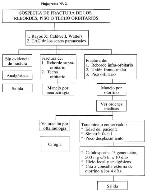 Sospecha de Fractura de los Rebordes, Piso o Techo Orbitarios Sospecha de Fractura de los Rebordes, Piso o Techo Orbitarios