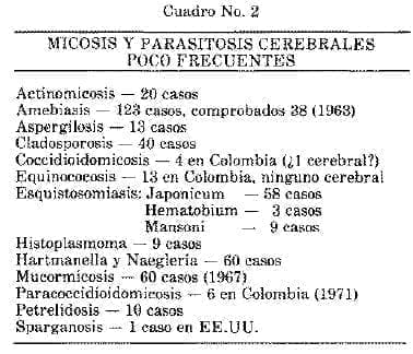 Micosis y Parasitosis Cerebrales poco Frecuentes Micosis y Parasitosis Cerebrales poco Frecuentes