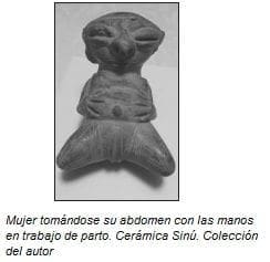 Cerámica Sinú, trabajo de parto