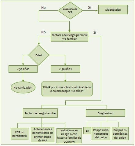 Clasificación del riesgo de cáncer de colon y recto