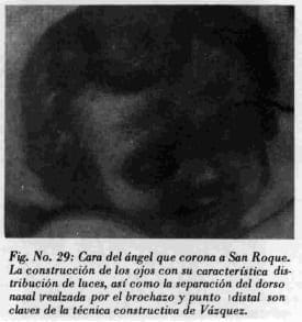 Cara del ángel que corona a San Roque
