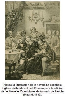 Ilustración de la novela La española inglesa atribuida a Josef Ximeno