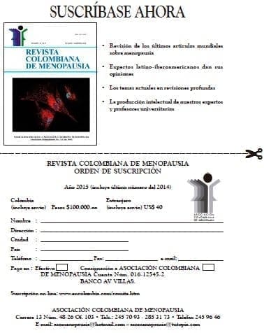 Revista de Menopausia, suscripción