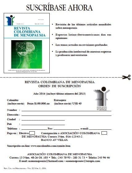 Revista de Menopausia, Suscripción