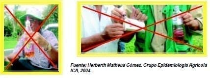 Insumos para moscas de la fruta envasados inadecuadamente Insumos para moscas de la fruta envasados inadecuadamente