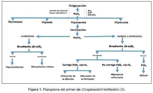 Flujograma del primer eje (Oxigenación/Ventilación)