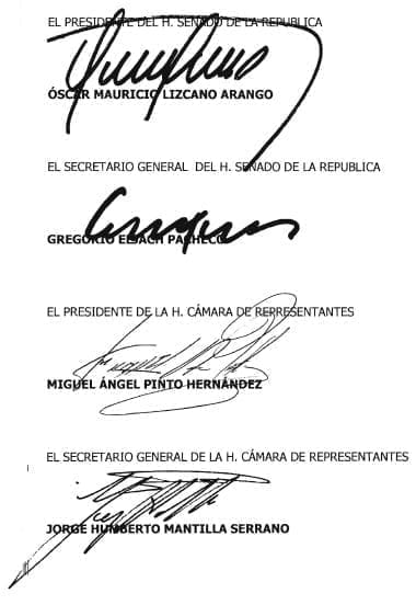 Ley 1862 Cámara de Representantes y Senado de la República