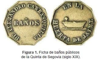 Ficha de baños públicos de la Quinta de Segovia (siglo XIX) Ficha de baños públicos de la Quinta de Segovia (siglo XIX)
