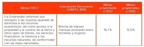 Igualdad de Género - Metas