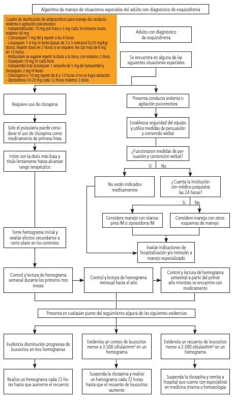 Algoritmo de manejo de situaciones especiales del adulto con diagnóstico de esquizofrenia