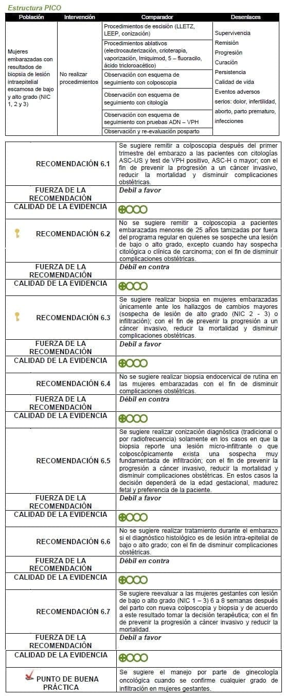 Colposcopia después del primer trimestre del embarazo