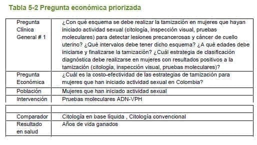 Cáncer Cuello Uterino - Pregunta económica priorizada Cáncer Cuello Uterino - Pregunta económica priorizada