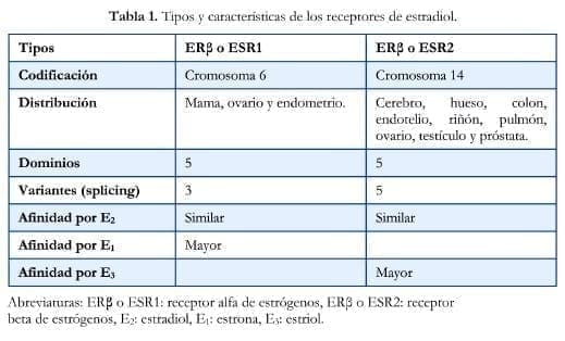 Características de los receptores de estrógenos
