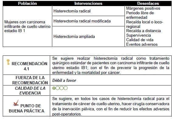 Histerectomía radical para el tratamiento de cáncer de cuello uterino Histerectomía radical para el tratamiento de cáncer de cuello uterino