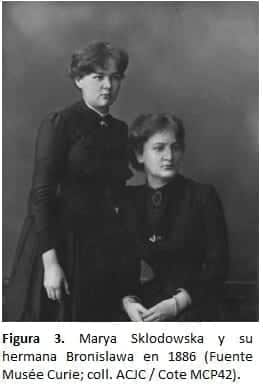 Marya Sklodowska y su hermana Bronislawa en 1886 Marya Sklodowska y su hermana Bronislawa en 1886