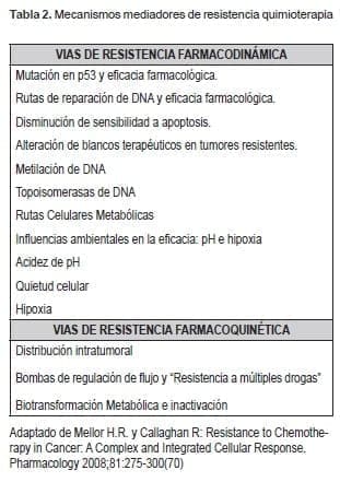 Mecanismos mediadores de resistencia quimioterapia Mecanismos mediadores de resistencia quimioterapia