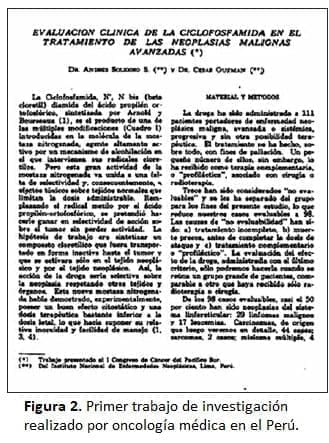 Primer trabajo de investigación realizado por oncología médica en el Perú